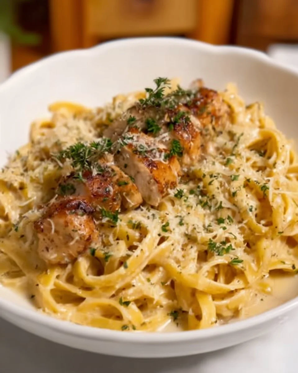 Knoblauch-Parmesan-Hühnchen-Pasta