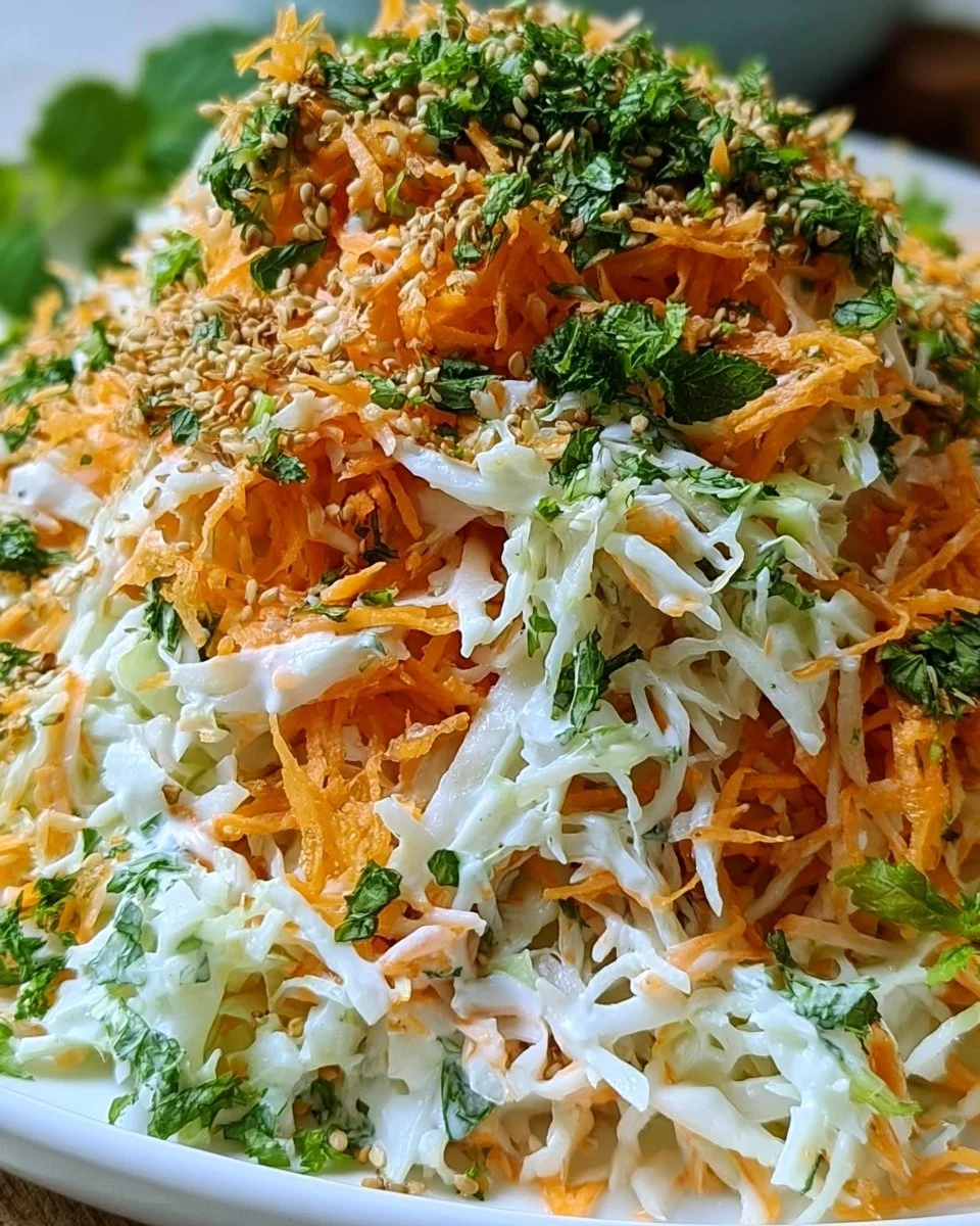 Kohlrabi-Möhren-Salat mit Joghurt-Minz-Dressing