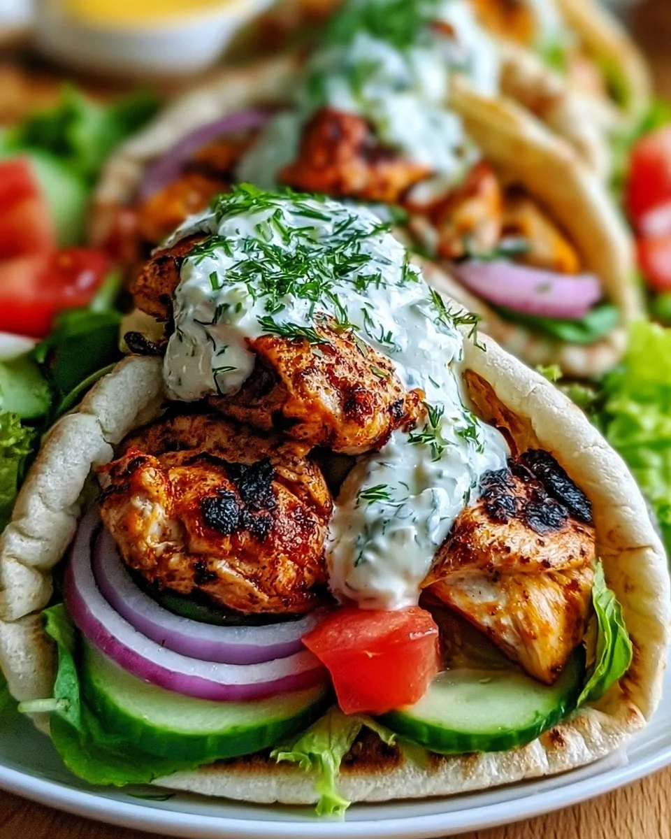 Mediterranes Hähnchen-Gyros mit Feta-Tzatziki genießen!