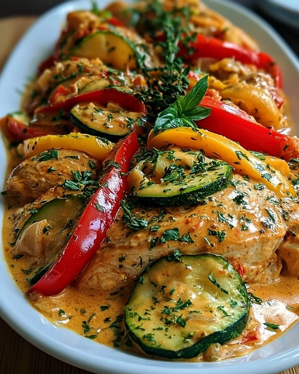 Paprika-Zucchini-Sahne-Hähnchen