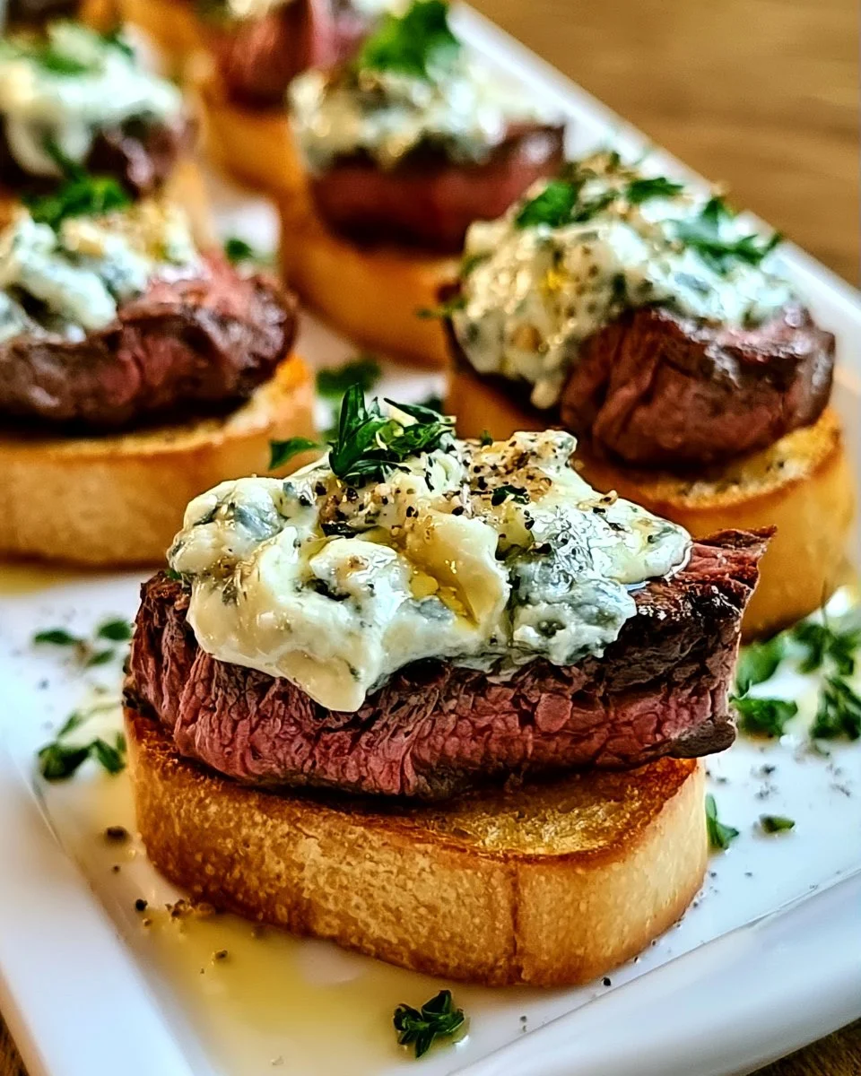 Rinderfilet Gorgonzola Crostini