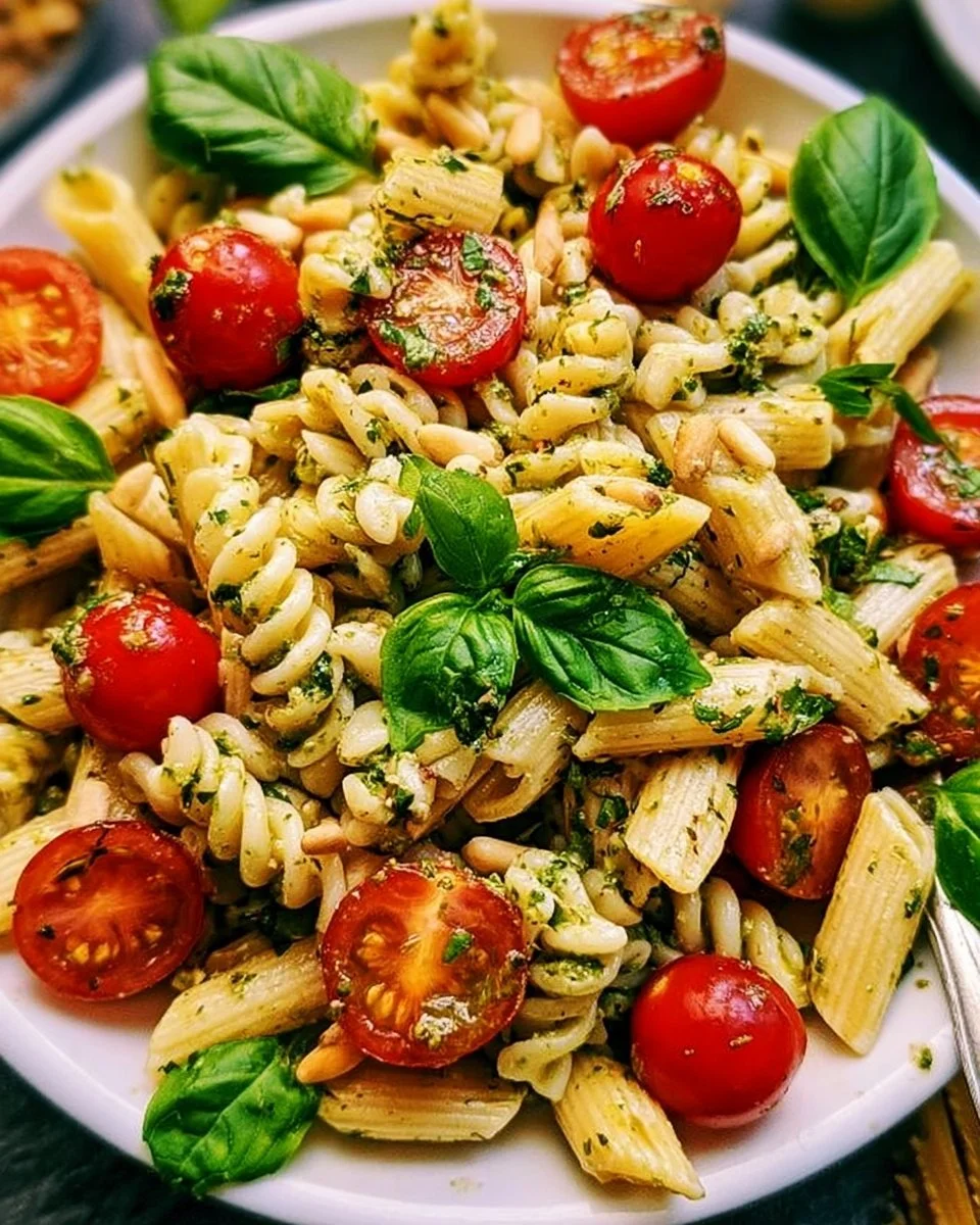 Schneller Nudelsalat mit Pesto