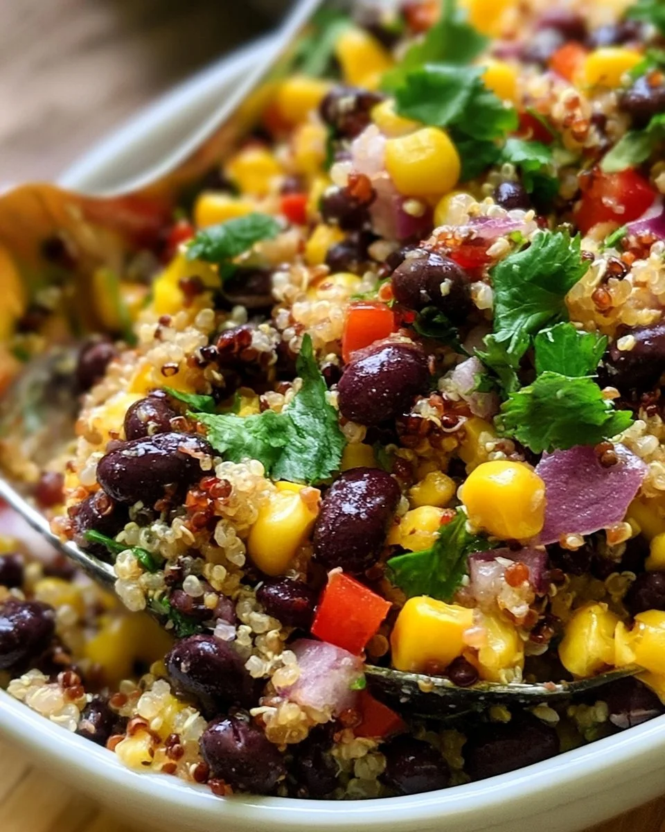 Schwarze Bohnen und Mais Quinoa-Salat: Die ultimative pikante Sommerschüssel