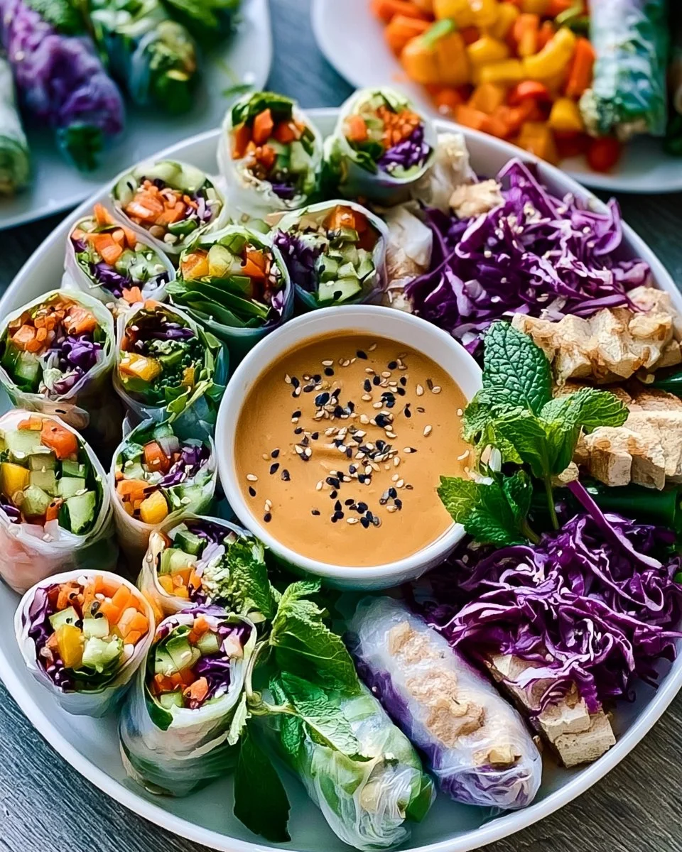 Sommerrollen mit Erdnuss-Sauce (Vegan)