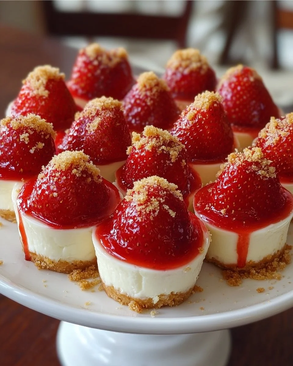 Süßes Käsekuchen gefüllte Erdbeeren