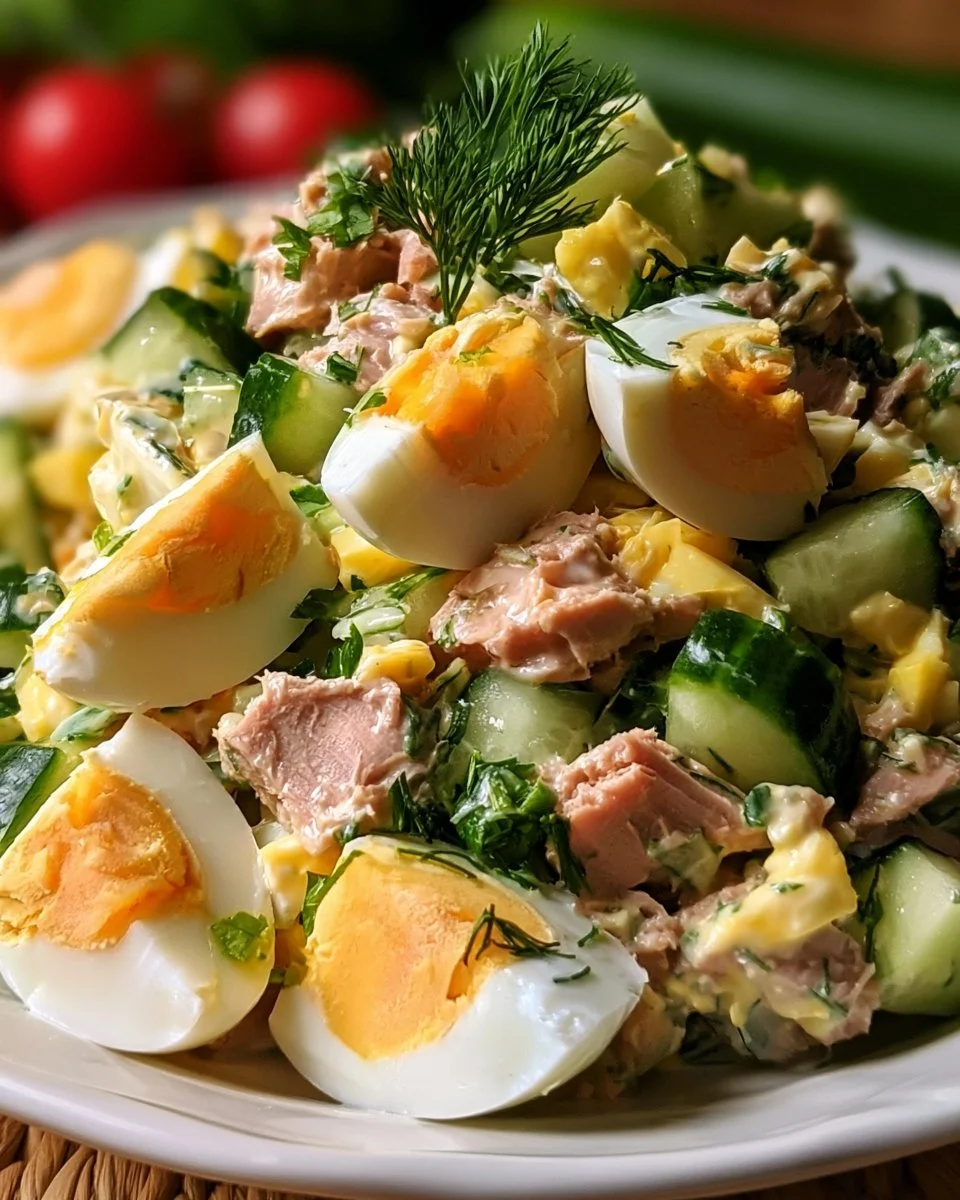 Thunfischsalat mit Ei und Gurke