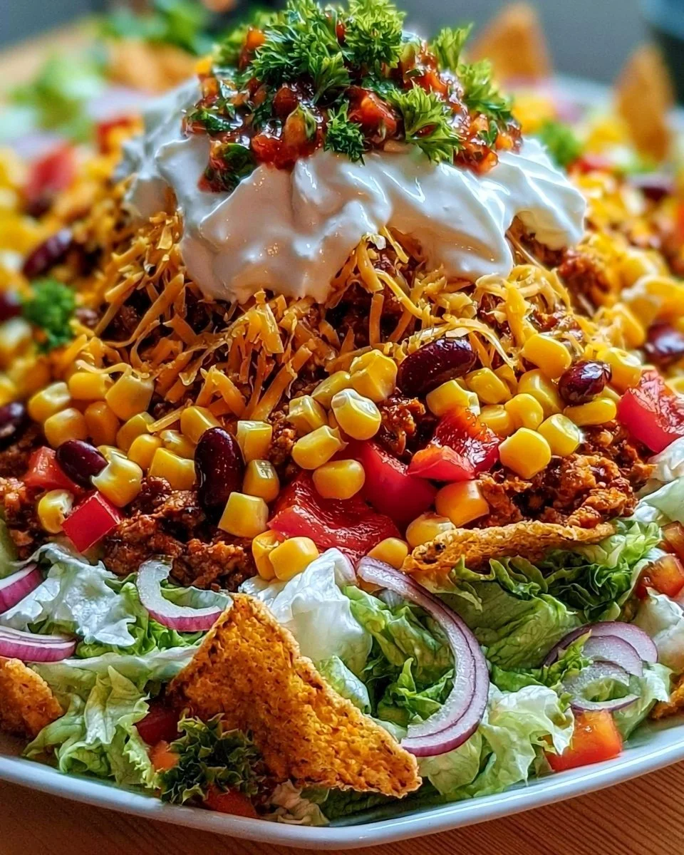 Bester Taco-Salat mit Schmand und Hackfleisch