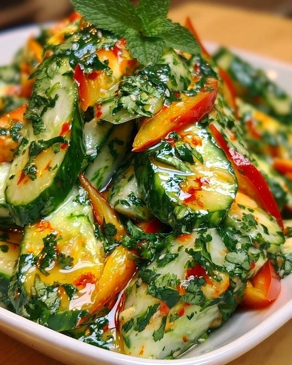 Erfrischender asiatischer Gurkensalat