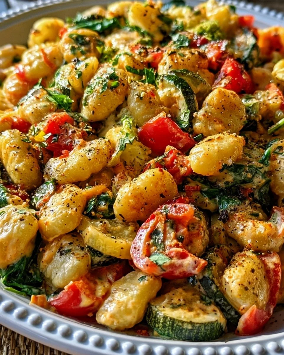 Gnocchi vegetable skillet with cream cheese