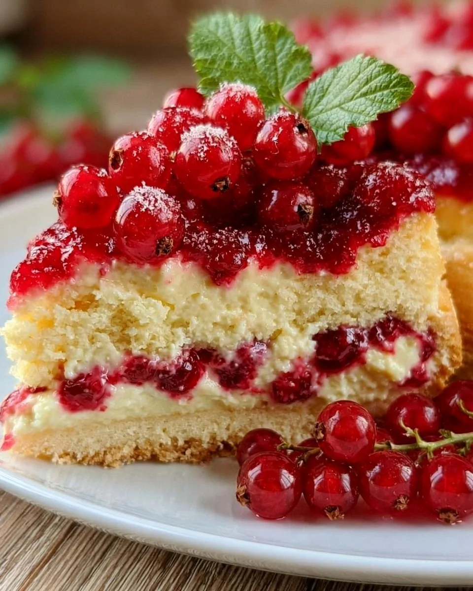 Johannisbeerkuchen mit Quark