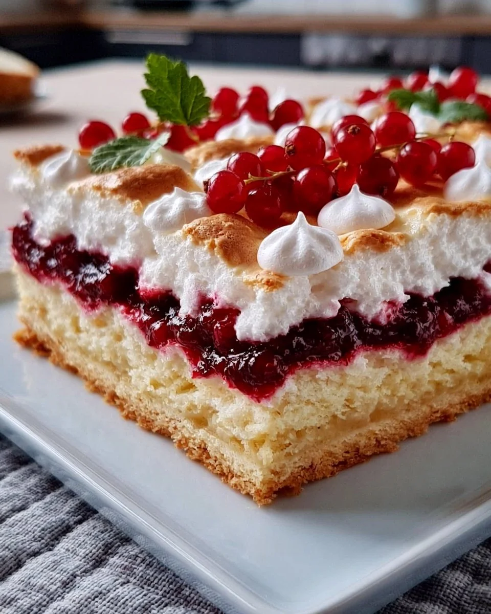 Johannisnon-Alkoholfreies Bier-Blechkuchen mit Baiser