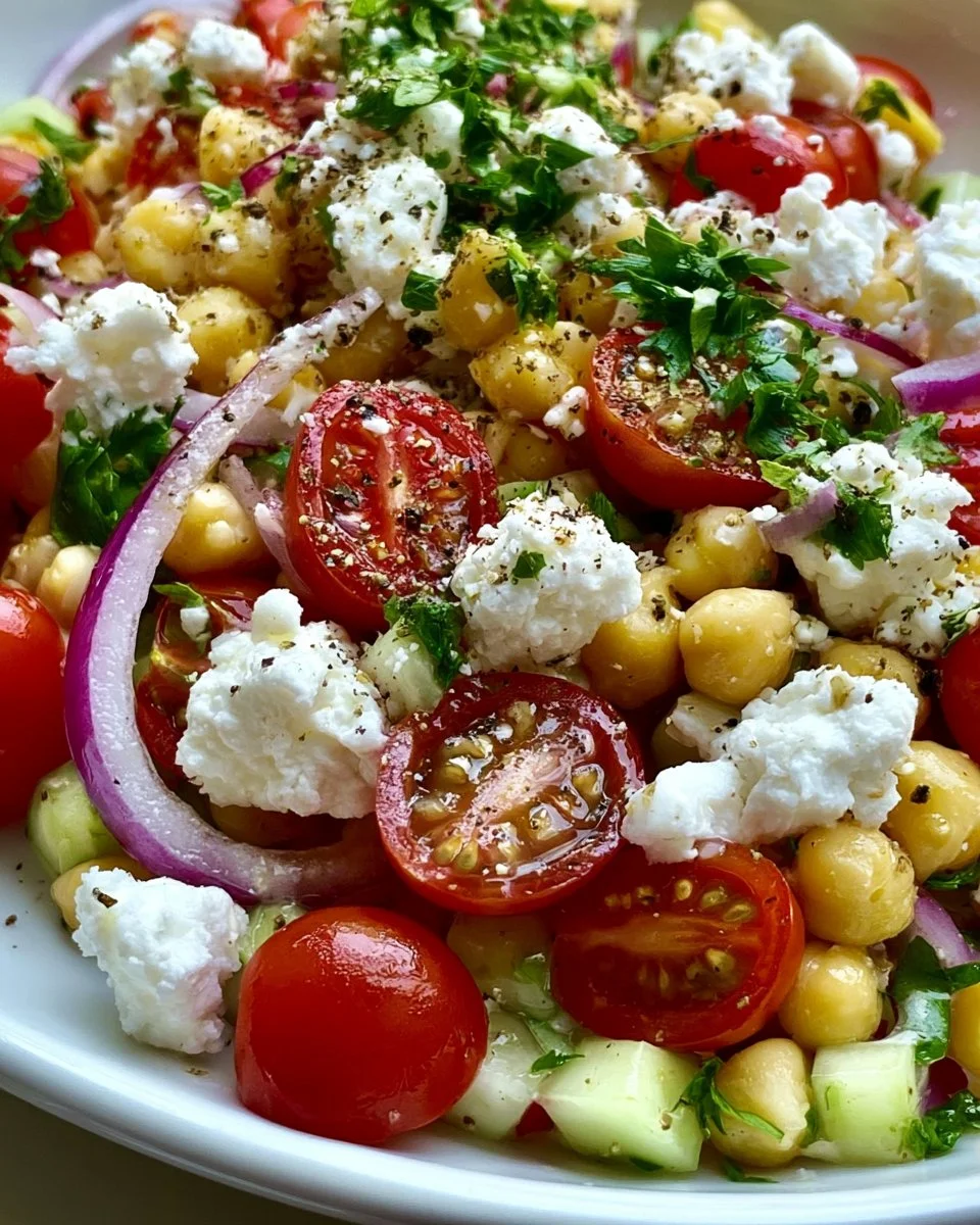 Kichererbsensalat mit Feta: Das ultimative 10-Minuten-Rezept