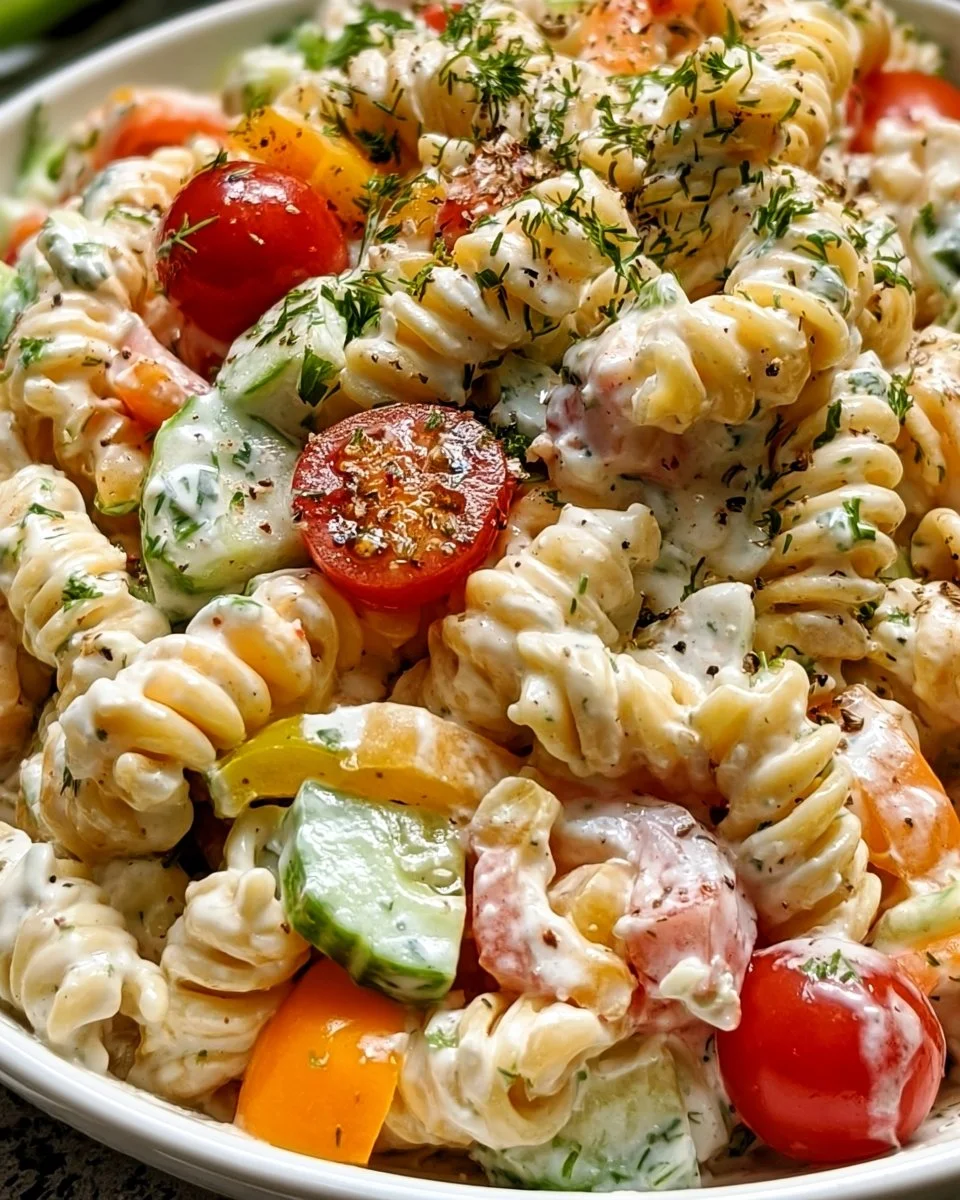 Leichter Nudelsalat mit Joghurt-Dressing