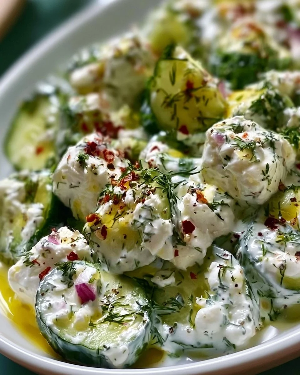 Mediterranean Cucumber Yogurt Feta Salad