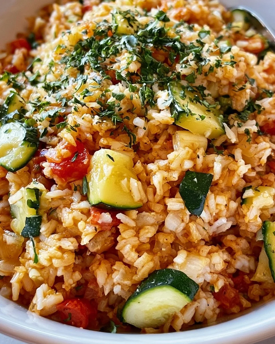 Mediterranean Zucchini Rice Skillet