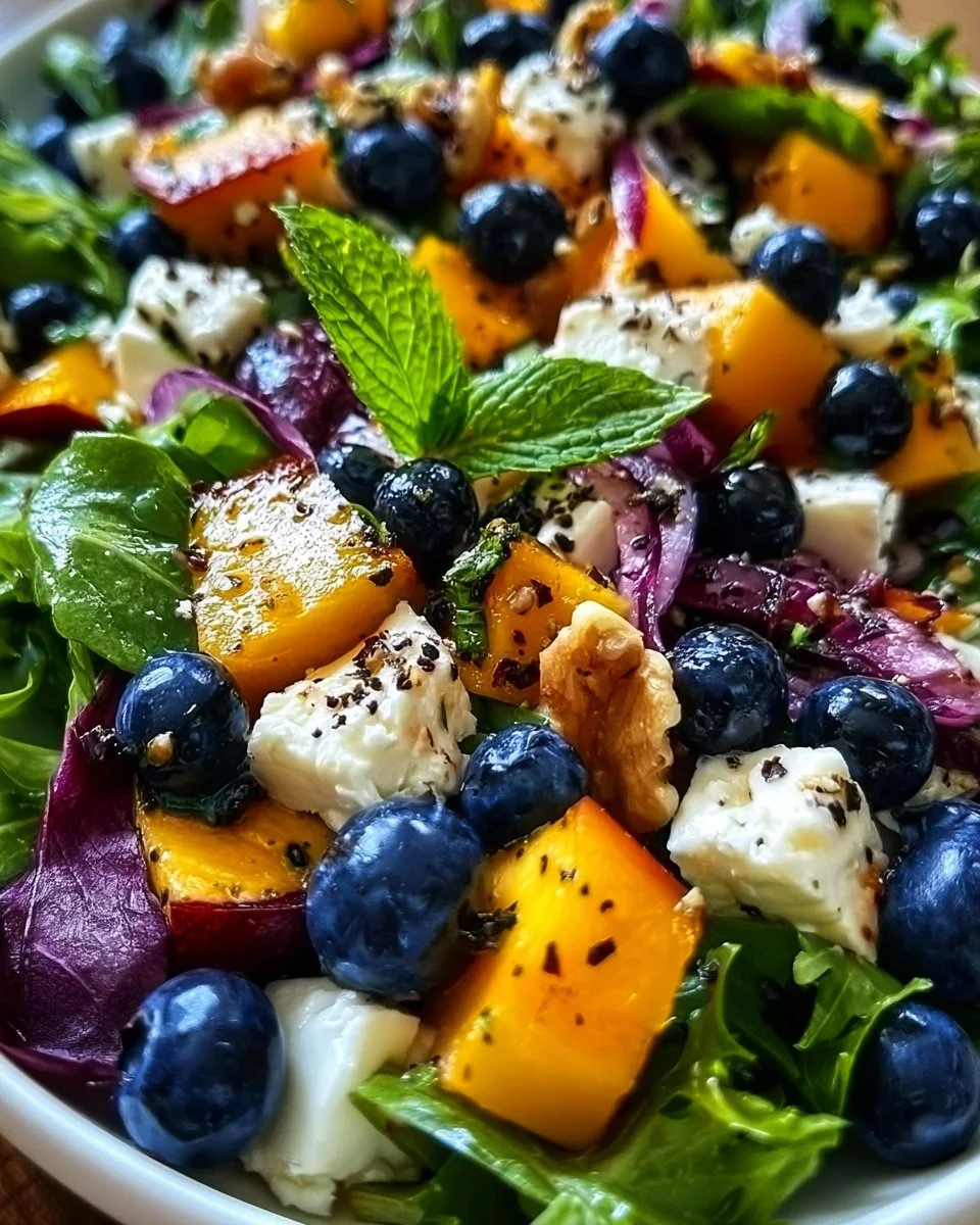 Pfirsich-Blaubeer-Feta-Salat: Ein Unglaublich Essenzielles Rezept für den Sommer